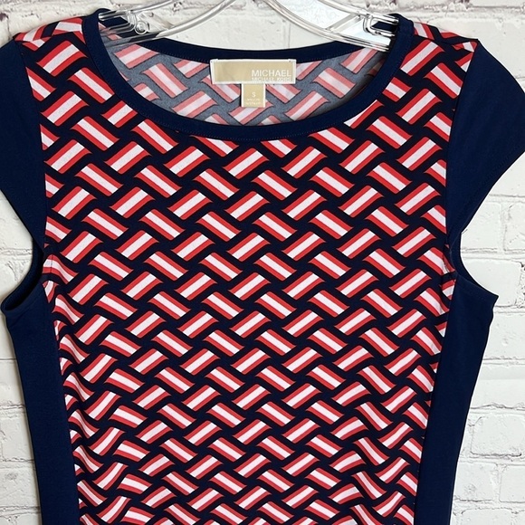 MICHAEL Michael Kors Geometric Print Cap Sleeve Dress - Picture 2 of 13